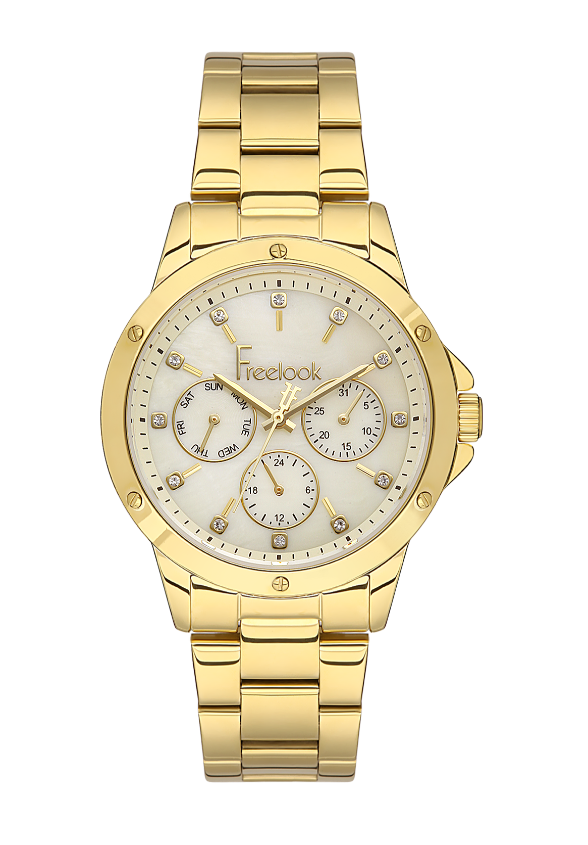 Freelook Jolie Women Pearl/Gold Watch