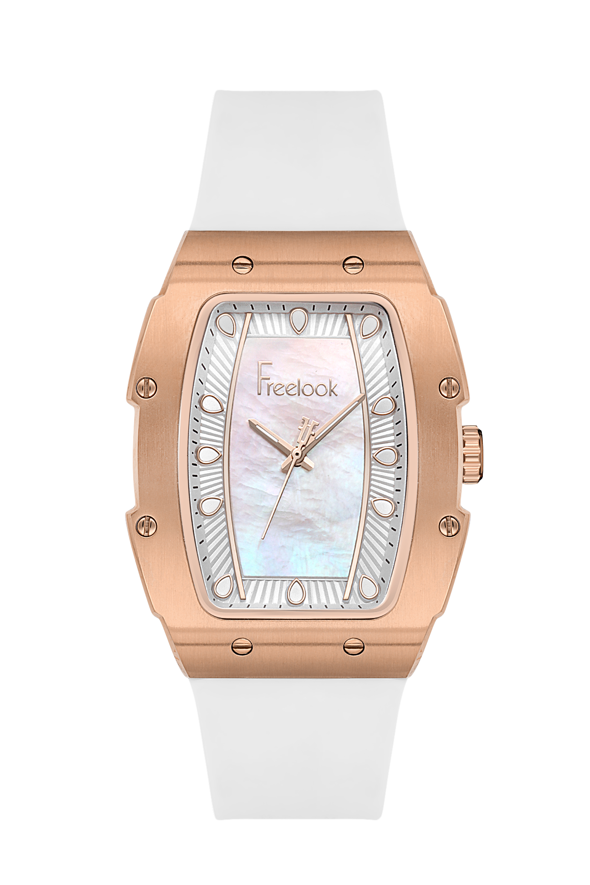 Freelook Charmant Women Rose Gold/White Rubber Watch