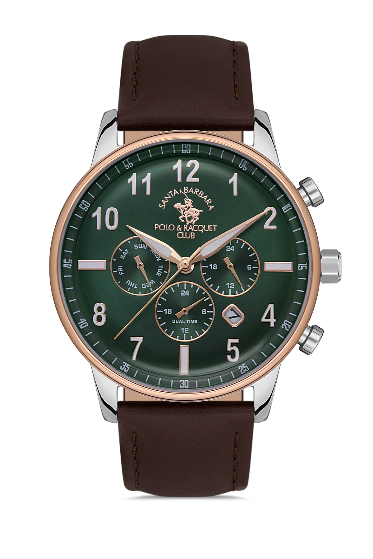 Santa Barbara Polo Noble Men Royal Green Leather Watch