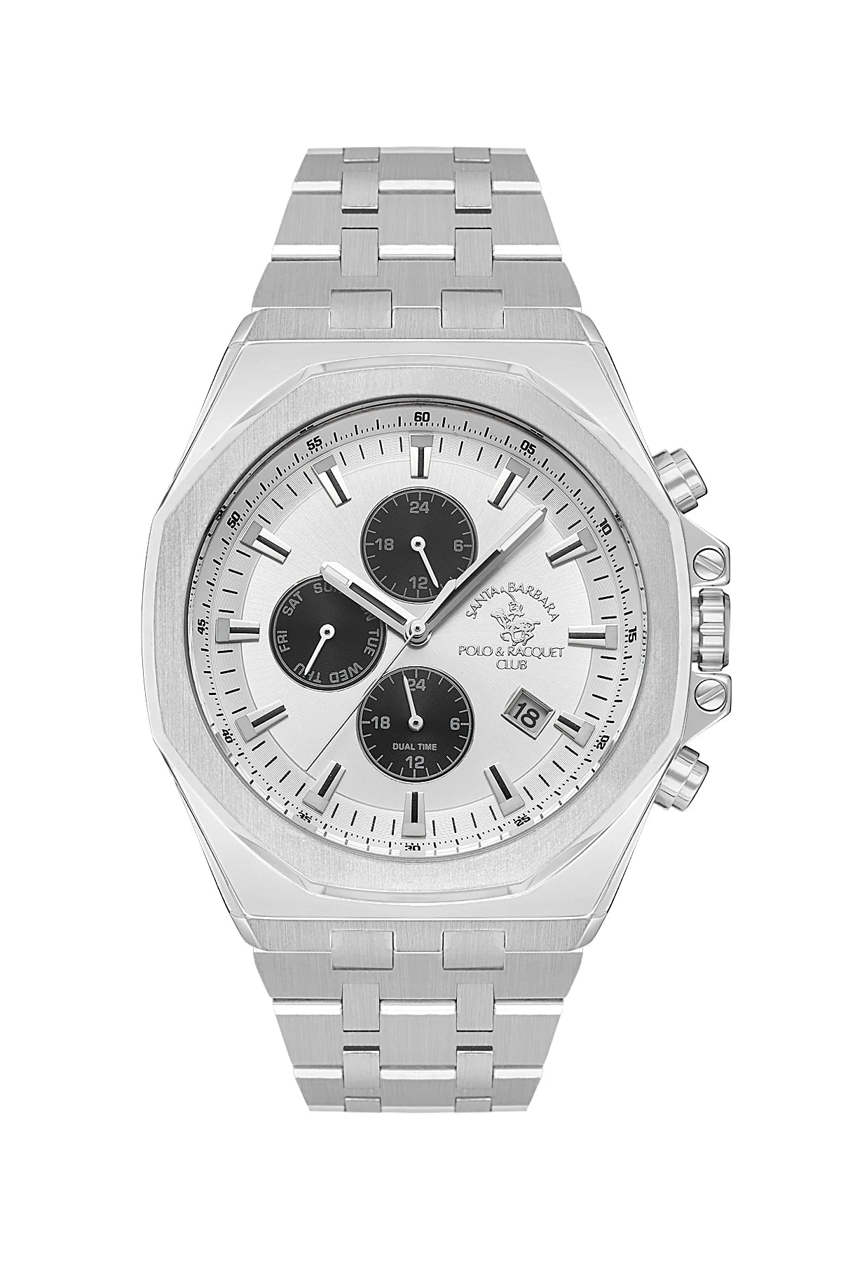 Santa Barbara Polo Legend Men Triple Silver Watch