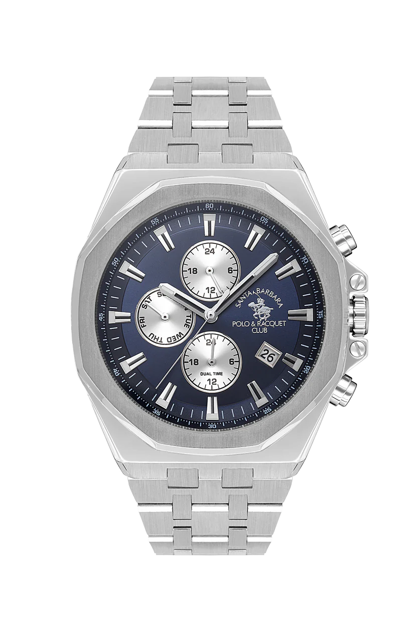Santa Barbara Polo Legend Men Silver/Blue Dial Watch
