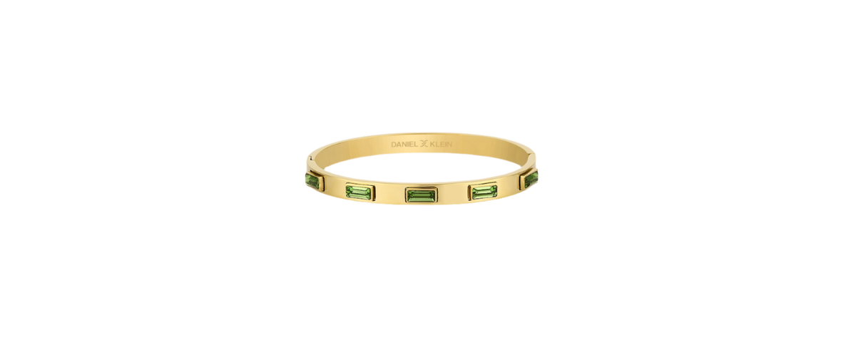 Daniel Klein Women Gold/Green Gemset Bracelet