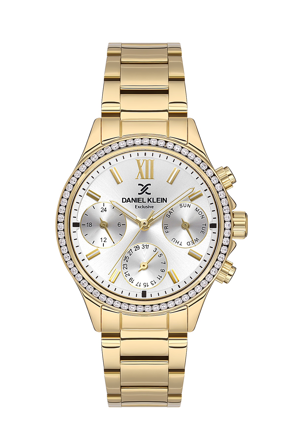 Daniel Klein Exclusive Women Silver Dial/Gold Watch