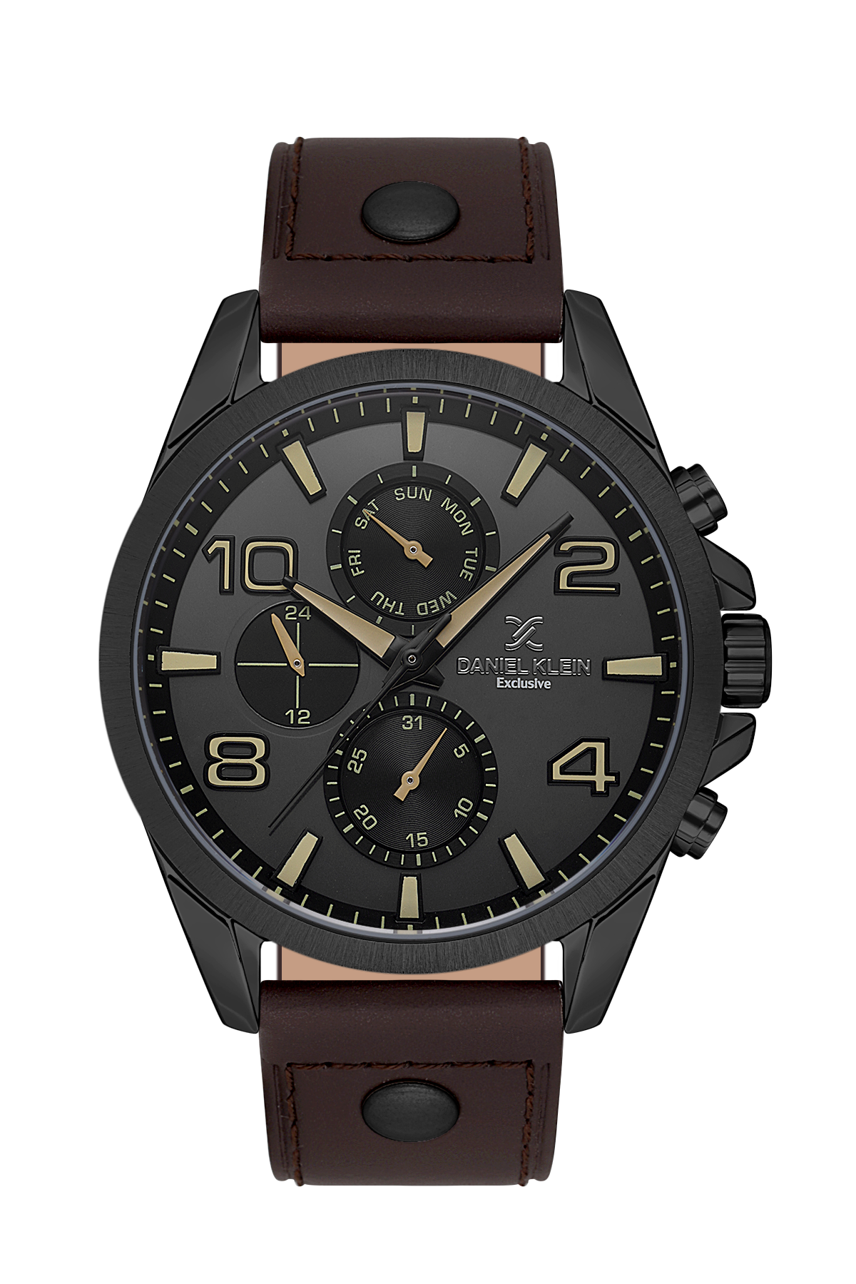Daniel Klein Exclusive Men Black/Brown Leather Watch