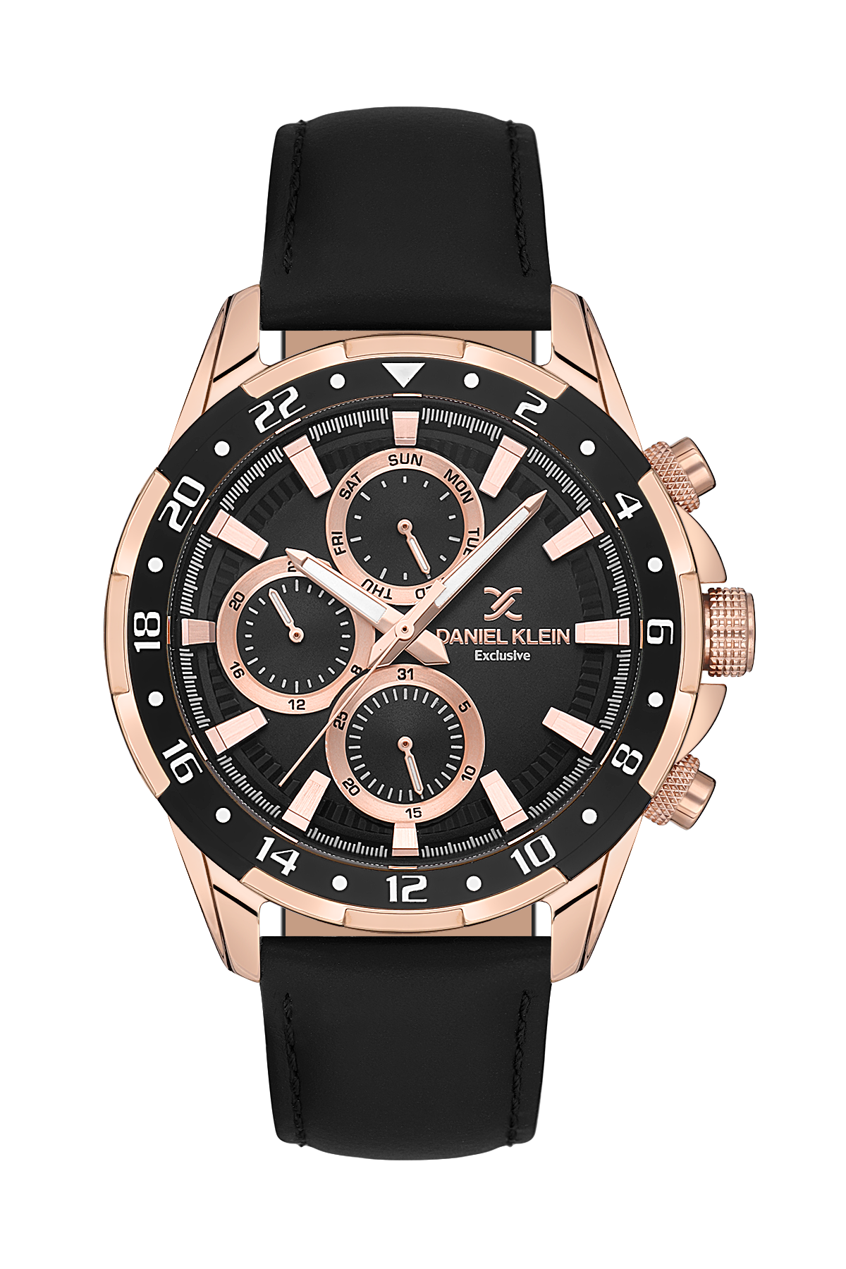 Daniel Klein Exclusive Men Black Dial/Rose Gold Watch