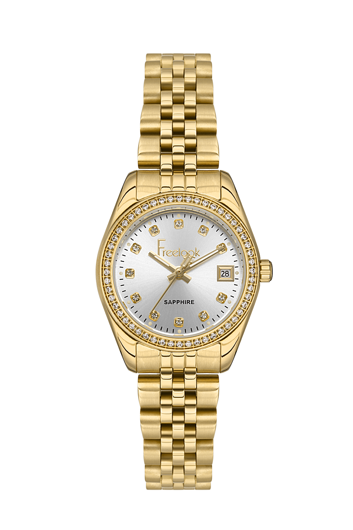 Freelook Charmant Women Gold Sapphire Crystal Watch
