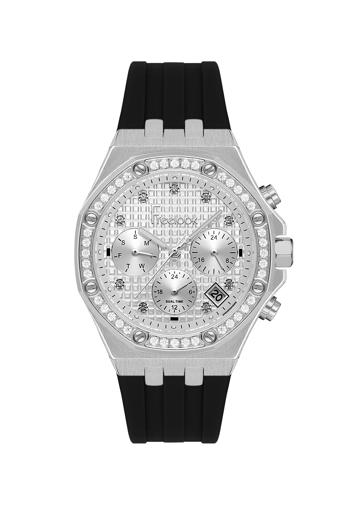 Freelook Charmant Women Silver/Black Rubber Watch